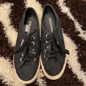 Superga black canvas sneakers